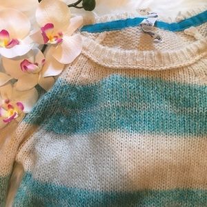 Blue and white sweater